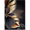 OYFFL Black Golden Leaf Canvas Painting Pianta Poster Stampa Modern Home Decor Abstract Wall Art Pittura Nordic Living Room Decoration Picture (50 * 70cm Senza Cornice,2)