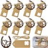 CiShow Set di 8 ferri di cavallo decorativi in ghisa, cuori a ferro di cavallo con cartoncino da 9,5 x 4,5 cm e corda da 240 x 0,2 cm, decorazioni a ferro di cavallo portafortuna a forma di cuore, sagome a