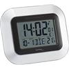 techno line , Orologio da Parete radiocontrollato WS 8005, Argento-Nero, 22,6 x 3 x 18 cm