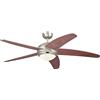 Westinghouse 72564 Bendan One-Light 132 cm ventilatore a soffitto per interni a cinque pale, finitura in peltro nero con vetro opalino effetto ghiaccio