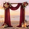 JKDMJF Tessuto drappeggio per archi nuziali bordeaux 73,7 cm x 6,1 m, in chiffon, tende velate per cerimonie di nozze, pergolato, corrimano, scale, decorazione | Tessuto tulle bordeaux 1 pannello