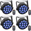LUCI DA PALCO RGBW LED PAR 84W 4PCS CON ATTIVAZIONE DEL SUONO DMX 4/8CH EFFETTI
