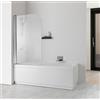 Kiamami Valentina Anta Singola Vasca Giada Cristallo Trasparente 6 mm | Parete per vasca 82,5-85 cm, apertura 180°, profili alluminio cromato, vetro temperato sicurezza