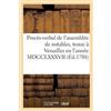 Sans Auteur Procès-Verbal de l'Assemblée de Notables, Tenue À Versai (Tascabile)