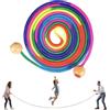 zwxqe Jump Rope, Skipping Toy, 16.4 Ft Rainbow Multiplayer, Adjustable Wooden Handle Fitness Game for Kids, Sports Playground Fun, School Activities, Outdoor Team Play, Physical Education Use