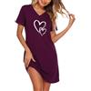 Marvmys Camicia da Notte Donna Estiva Cotone Manica Corta | Scollo a V Pigiama Estivo con Stampa per Casa Casuale