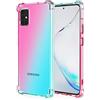 Dedux Cover per Samsung Galaxy A71, Custodia Trasparente Gradiente Protettivo TPU Case, Ultra Sottile Rinforzo a Quattro Angoli Cover (Rosa/Verde)