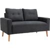 EasyComfort Divano 2 Posti Moderno in Stile Nordico con Schienale Trapuntato in Tessuto, 145x76x88 cm, Grigio