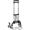 Easycomfort DURHAND Carrello Portapacchi Pieghevole a 6 Ruote max 70 kg con Fune e Maniglia Estraibile, 47x47x100 cm, Nero e Argento