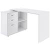 Easycomfort Scrivania Angolare per Computer da Ufficio con Cassettiera 117×83.5×76cm Bianco