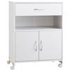 EasyComfort Mobile Porta Stampante con 4 Ruote, Cassetto e Armadietto, 60x39x80cm - Bianco