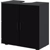 Easycomfort Mobile Sottolavabo Bagno per Piedistallo con Armadietto 2 Ante, 60x30x60cm, Nero
