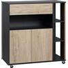 Easycomfort Mobiletto Ausiliario da Cucina Multiuso in Legno con Ruote 80 x 39 x 86.5cm