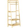 Easycomfort Appendiabiti in Legno di Bambù da Terra con Ripiani, 70x42x164cm, Colore Legno