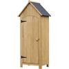 Easycomfort Casetta in Legno da Giardino con Anta, Armadio da Esterno Porta Attrezzi da Giardino con 3 Mensole, 77.5x54.2x179.5cm