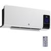 EasyComfort Termoventilatore da Parete Oscillatorio con Timer 12h e 2 Modalità di Riscaldamento, 54.5x12x21.5 cm, Bianco