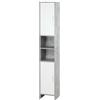 Easycomfort Colonna Bagno con 2 Armadietti e 2 Vani Aperti in Legno Effetto Cemento, 30x30x180cm