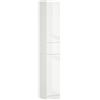 Easycomfort Colonna Bagno con Cassetto e 2 Armadietti Bianco Lucido, 30x28x170cm