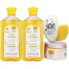 Intea Camomila Intea - Confezione riflessi - 2 shampoo + maschera + spazzola | Confezione da due shampoo schiarenti per riflessi biondi, maschera riparatrice e spazzola anti-groviglio con estratto di