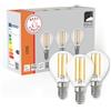 Eglo Set di 3 lampadine a LED E14, lampadine a goccia per illuminazione | retrò, 7 W ciascuna, luce bianca calda, 2700 K, trasparenti, attacco Edison P45, diametro 4,5 cm