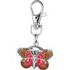 Oidea Portachiavi con clip sull'orologio: orologio da tasca unisex portatile vintage con ciondolo a forma di farfalla con numeri arabi, facile da leggere, analogico, al quarzo, regalo per donne e