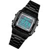 OPPWONG Orologio Digitale Analogico da Uomo, Cinturino in Acciaio Inossidabile, Display Doppio Orario con 5 Allarmi e Retroilluminazione, Orologio Sportivo per attività Aziendali, Casual e