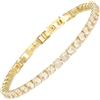 RIZILIA Bracciale Tennis Donna Minimalista o di Tendenza - CZ Zirconi Taglio Rotondo/Marquise/Princess Multicolore, Placcato Oro 14K, 16,5cm + Estensore 1,5/2,5cm (Fino a 18-19cm), Confezione Regalo