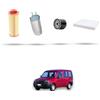 HOFFCAR Kit tagliando 4 filtri compatibile con Fiat Doblo 1.9 MultiJEt 88kw 2005