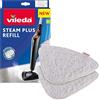 Vileda Panno Ricambio Scopa Vapore in Microfibra 3D, Compatibile con Lavapavimenti a Vapore 100°C Hot Spray e con Vileda Steam, per Pavimenti e Superfici, Bianco, Confezione da 2 Pezzi