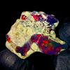 AK GEMS AND JEWELLERY Ethiopian Opal Naturale, Pietra Grezza Opale Nero Black Fire 12,5Ct 25x18 mm