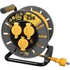 Masterplug Pro-XT Avvolgicavo 25 m, prolunga presa IP55, estensione elettrica 3 prese Schuko, prolunga presa professionale