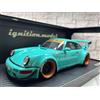 Modello di accensione Accensione Modello 1/18 Porsche RWB 964 Resina Blu Chiaro Mini Car Widebody...