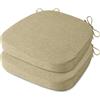 AddGrace Set di 2 cuscini antiscivolo per sedie da cucina a forma di D, in schiuma ad alta densità, durevoli, 41 x 41 x 5 cm, beige