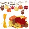 SSIMIDAPT Decorazioni Autunnali in Feltro da Appendere, 24pcs Foglie d'Acero in Feltro, Ornamenti Autunnali con Cordino, per Casa, Parete, Finestra, Camino e Scale, Halloween, Ringraziamento