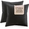 Viterbo Biancheria Coppia Federa Cuscini Cuscino Completo di Imbottitura con Zip per Divano Salotto Made in Italy 42x42Cm - 50x50Cm - 60x60Cm (Grigio Scuro, 60x60Cm)