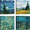 LuxHomeDecor Quadri Vincent van Gogh 4 pezzi 30x30 cm Stampa su Tela con Telaio in Legno Arredamento Arte Arredo