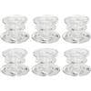 Godneei 6 Pezzi Candelabro Vetro Spesso, Portacandele Vetro con Base Stabile, Decorativo Porta Candele per Matrimoni, Banchetti e Decorazioni Quotidiane