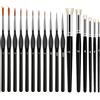 Hijinee Set di Pennelli per Dettagli Fini, 6Pennelli a Secco e 11 Pennello da Dettaglio Fine, Dell'artista Pennelli in Miniatura, Set di Pennelli per Modellismo per Pittura a Olio Nail Art Warhammer 40k, Nero