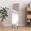 KRYZOR Specchio rettangolare per tutto il corpo 140 x 40 cm, specchio da pavimento 2 in 1 e da parete