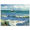 Posterlounge Il Mare a Les Saintes Maries Poster | 40 x 30 cm di Vincent van Gogh Blu Quadri Decorazione per pareti