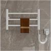 WYJRO Scaldasalviette Elettrico, Termoarredo Bagno Elettrico a Parete Piccolo 3 Braccio, Portasciugamani Elettrico 35W con Temperatura Costante Intelligente, Plug In,Bianca,Right Line