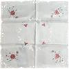 HOME ZEN HOUSEHOLD LINEN CENTROTAVOLA 90X90 CM art. 186 Ricamato Intagliato COPRIMACCHIA TOVAGLIETTA CENTRINO (FIORE ROSA FONDO BIANCO)