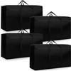 GBKDQQ 4 sacchetti extra grandi da 120 l, 210D, Oxford Heavy Duty, con manici rinforzati e chiusura lampo, per copriletti, vestiti, borsa da viaggio, colore nero, 100 x 58 x 25 cm