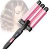 BESTOPE PRO Ferro arricciacapelli a 3 botti Beach Waves - Ferro arricciacapelli regolabile per capelli lunghi e corti