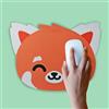WONDEE Mr Wonderful - Tappetino per mouse con panda rosso, in fibra extra fine, rotondo, antiscivolo, per ragazze e donne, regalo originale per donne e bambine