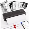 vretti Stampante Portatile A4 Compatibile con Phone/PC/USB, Bluetooth | Wireless Stampante Termica Stampa Contratti/Ricevute/Documenti,3 Rotoli di Carta, Nero