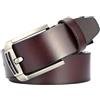 YUHNPSZE Cintura Di Cuoio Cintura In Pelle Con Fibbia Versatile Vintage, Cintura In Pelle Dei Jeans Da Uomo, Adatta Per Affari E Tempo Libero