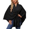 LCDIUDIU Coprispalle Donna,Scialle da Donna con Apertura Frontale Incrociata, Bianco Cashmere Feel, Mantello Lavorato A Maglia in Un Unico Pezzo, Sciarpa Calda Autunnale E Invernale, Elegante Poncho
