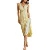 Alcea Rosea Camicia da Notte da Donna in Raso Abito da Notte Lungo in Pizzo Camicie da Notte Sexy Senza Maniche Vestaglia Elegante S-XXXL