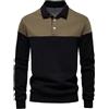 OlyljpinZ Polo da Uomo a Manica Lunga in Cotone Casual Classico Maglietta Colori a Contrasto Camicia Sportiva Chic Poloshirt Golf Tennis T-Shirt Rugby Top Primavera Autunno Estate Polo da Lavoro